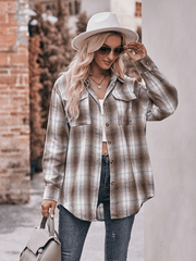 Women's Casual Oversize Loose Plaid Shirt