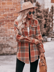 Women's Casual Oversize Loose Plaid Shirt