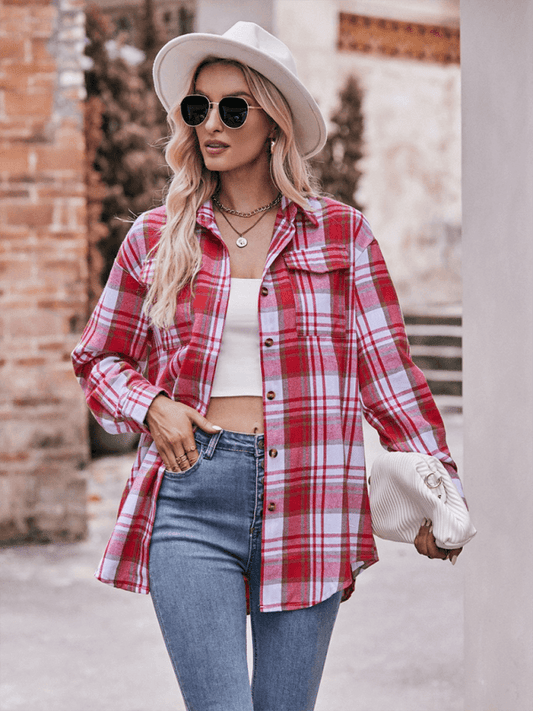 Women's Casual Oversize Loose Plaid Shirt