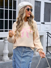 Ladies  sweater bow fashion knitted sweater