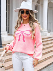 Ladies  sweater bow fashion knitted sweater