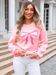 Ladies  sweater bow fashion knitted sweater