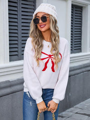 Ladies  sweater bow fashion knitted sweater