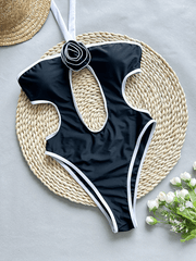 Ladies 3D flower one-piece swimsuit