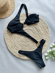 Sexy Off-shoulder Hollow One-piece Swimsuit