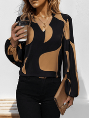 Geometric Print Long Sleeve Shirt