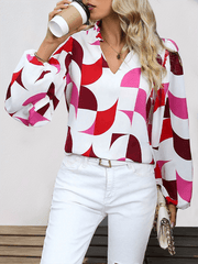 Geometric Print Long Sleeve Shirt