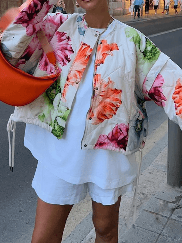 floral print long sleeve jacket