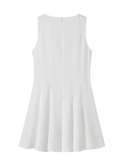 Ladies sleeveless round neck short dress