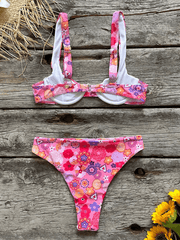 sexy low waist printed beach bikini set