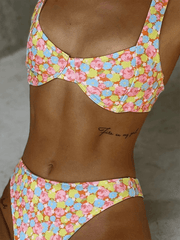 sexy low waist printed beach bikini set