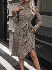 women's geometric print lace-up dress