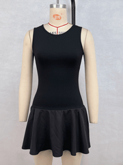 Ladies sleeveless stitching dress