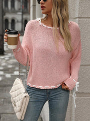 Hand-woven loose-fitting sweater