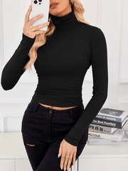 high neck long sleeve bottoming shirt