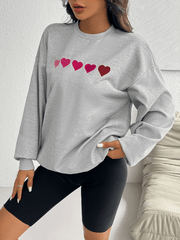 Valentine's Day Love Print Casual Loose Long Sleeve Sweatshirt