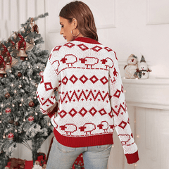 New Women's Long Sleeve Round Neck Knitted Christmas Sweater