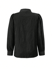 New Single Breasted Solid Color Embroidered Long Sleeve Lapel Shirt