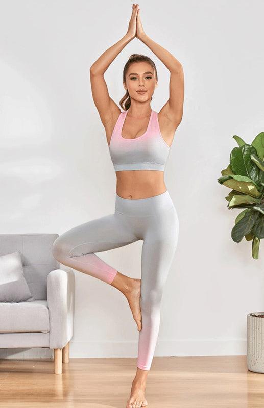 Women's Seamless Breathable Moisture Wicking Bra Yoga Set - 808Lush