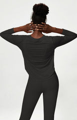 Women's Round Neck Sports Top Quick Dry Breathable Yoga Cover Up - 808Lush