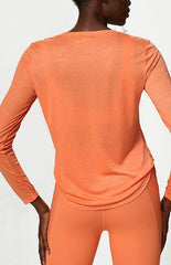 Women's Round Neck Sports Top Quick Dry Breathable Yoga Cover Up - 808Lush