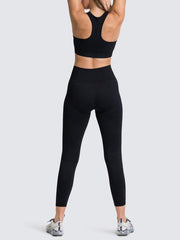 Women's Beautiful Back High Waist Peach Hip Seamless Knitted Vest Trousers Two-piece Set - 808Lush