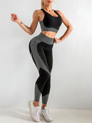 Women's Halter Neck Yoga Tank Top + High Waist Tight Yoga Pants Two-Piece Set - 808Lush