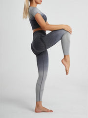 Women's Gradient Hang Dye Seamless Yoga Two-Piece Suit - 808Lush