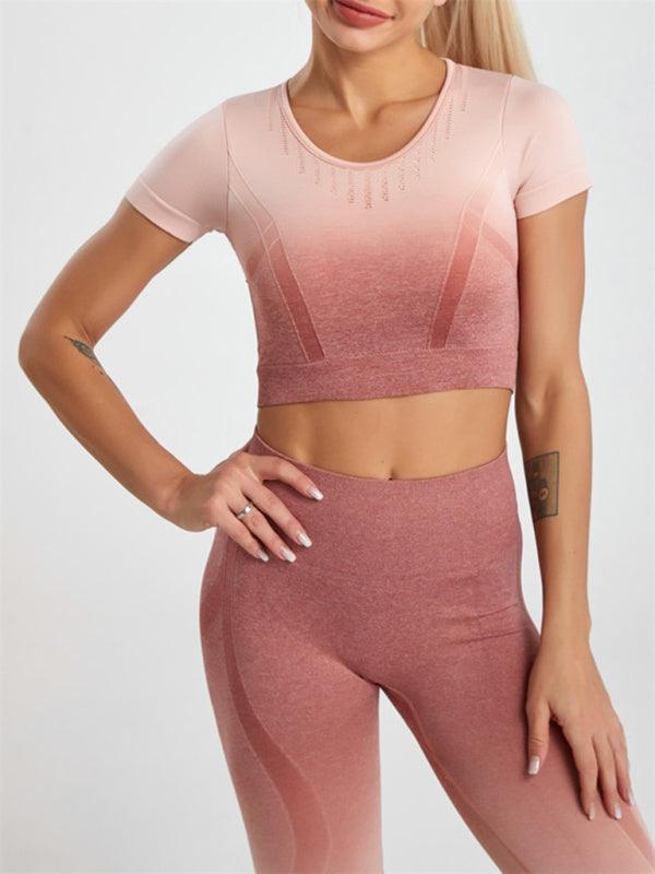 Women's Gradient Hang Dye Seamless Yoga Two-Piece Suit - 808Lush