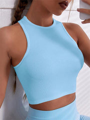 Women's Round Neck Quick Dry Pit Bar Sports Vest - 808Lush