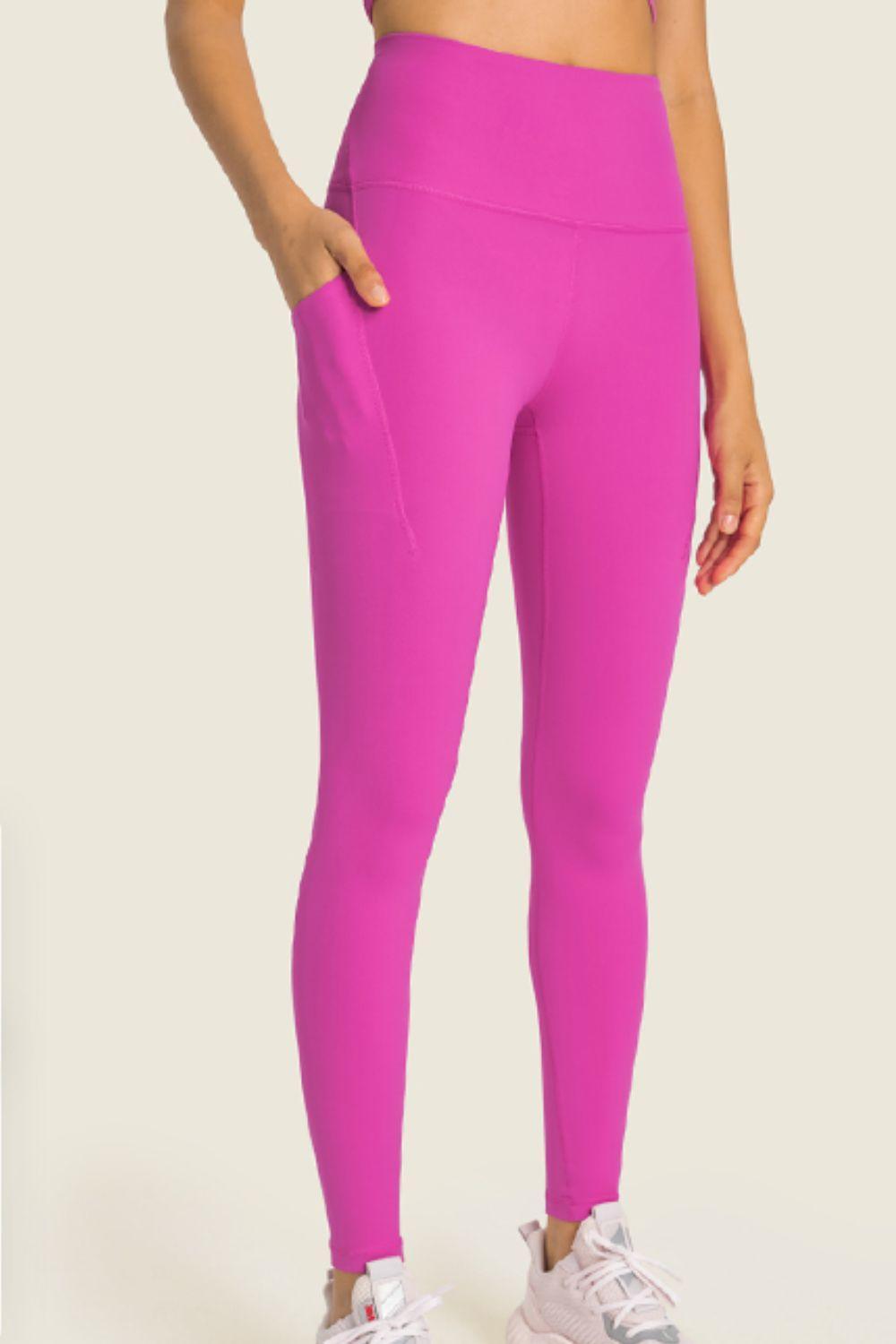 High-Rise Wide Waistband Pocket Yoga Leggings - 808Lush