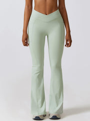 Flare Leg Active Pants with Pockets - 808Lush