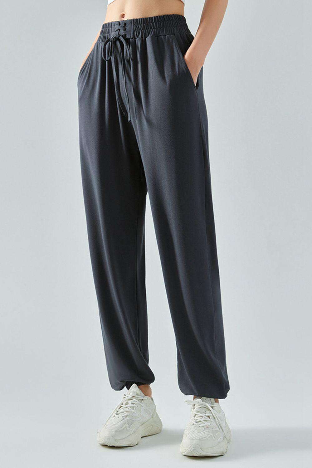 Tie Waist Sports Pants - 808Lush