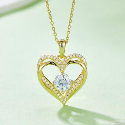 1.2 Carat Moissanite 925 Sterling Silver Heart Necklace - 808Lush