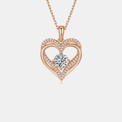 1.2 Carat Moissanite 925 Sterling Silver Heart Necklace - 808Lush