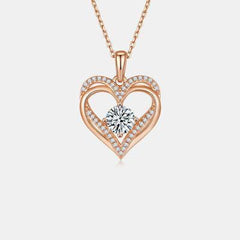 1.2 Carat Moissanite 925 Sterling Silver Heart Necklace - 808Lush