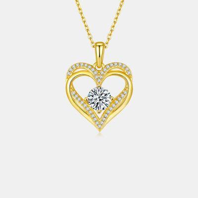 1.2 Carat Moissanite 925 Sterling Silver Heart Necklace - 808Lush