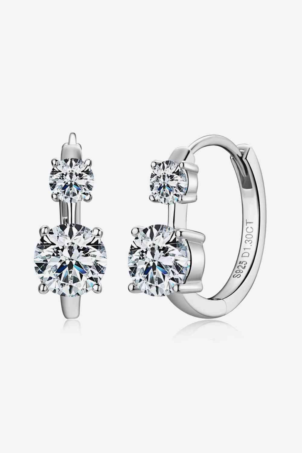 1.3 Carat Moissanite 925 Sterling Silver Earrings - 808Lush