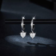 1 Carat Moissanite 925 Sterling Silver Heart Earrings - 808Lush