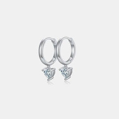 1 Carat Moissanite 925 Sterling Silver Heart Earrings - 808Lush