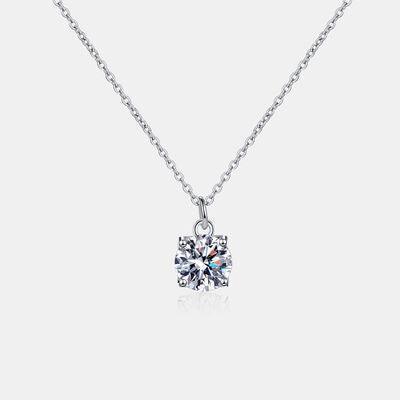 1 Carat Moissanite 925 Sterling Silver Necklace - 808Lush