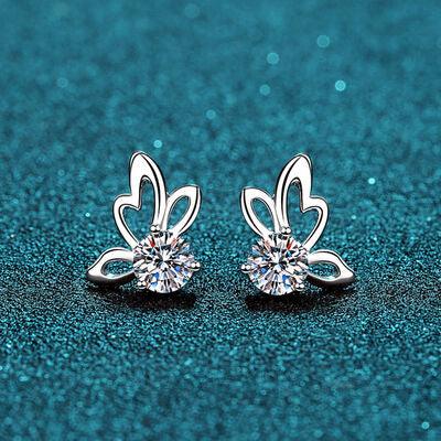 1 Carat Moissanite Butterfly Shape Earrings - 808Lush