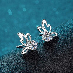 1 Carat Moissanite Butterfly Shape Earrings - 808Lush