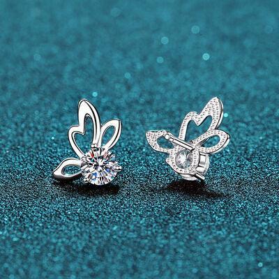 1 Carat Moissanite Butterfly Shape Earrings - 808Lush