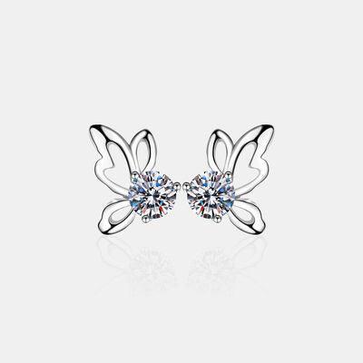 1 Carat Moissanite Butterfly Shape Earrings - 808Lush