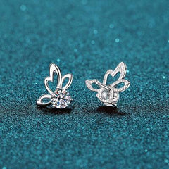 1 Carat Moissanite Butterfly Shape Earrings - 808Lush