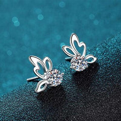 1 Carat Moissanite Butterfly Shape Earrings - 808Lush