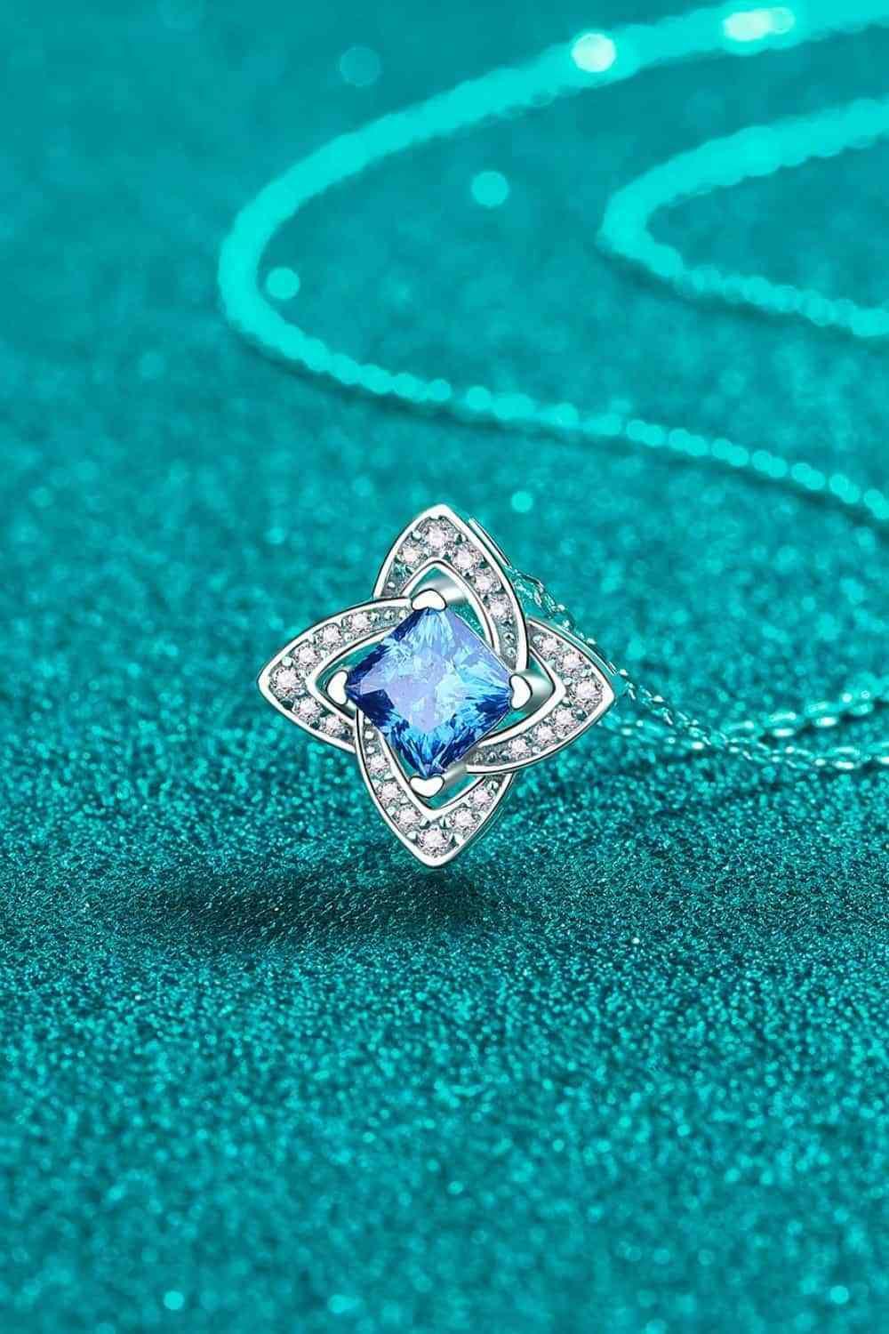 1 Carat Moissanite Floral Pendant Necklace - 808Lush