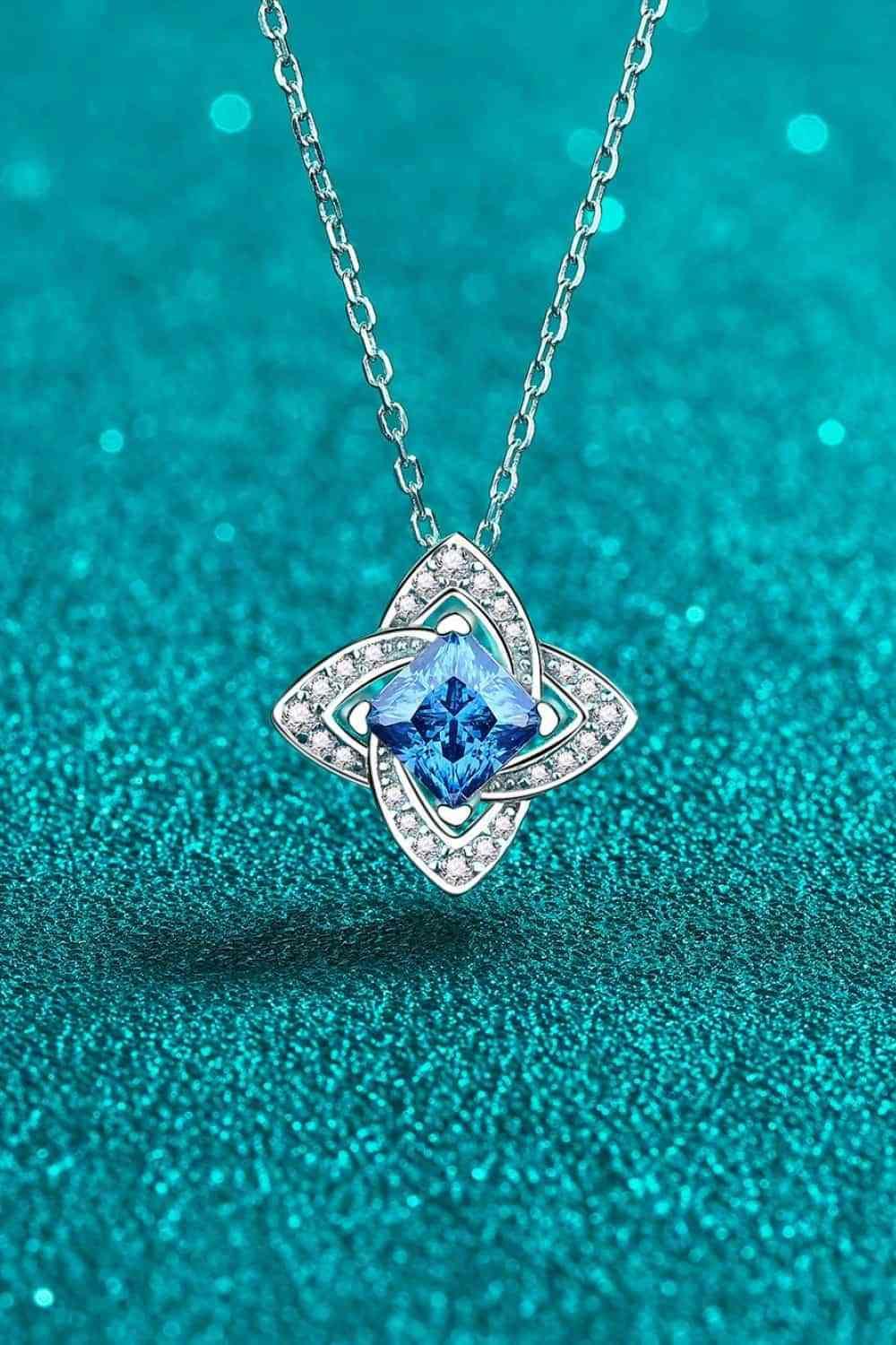 1 Carat Moissanite Floral Pendant Necklace - 808Lush