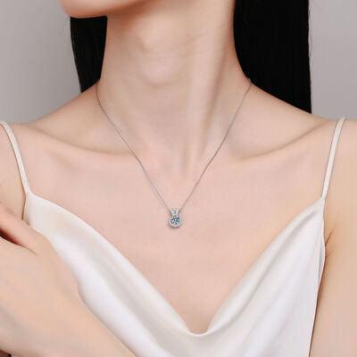 1 Carat Moissanite Rabbit Ears Shape Pendant Necklace - 808Lush